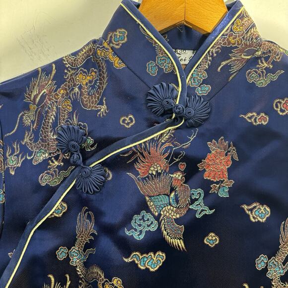 Mei Gui 100% Silk Traditional Japanese Dress Dragon Pattern Size 36 Small - Picture 5 of 9